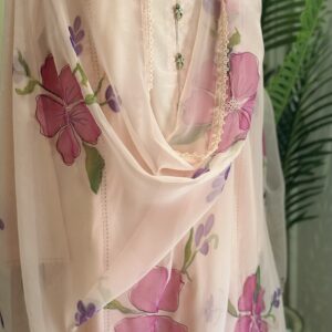 Pink Silk Chiffon Dopatta